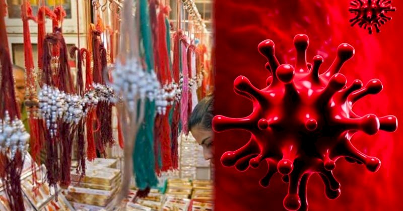 राखी के व्यापार में कोरोना की चोट, गृहिणियों ने घर में बनाई राखियां
