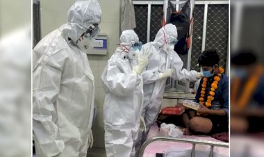 कोरोना के दर्द में हमदर्द बने चिकित्सक,  कोविड अस्पताल में केक काटकर मनाया मरीज का जन्मदिन