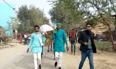 चित्रकूट : सपा सहित किसानों ने प्रधानमंत्री नरेंद्र मोदी की निकाली शव यात्रा