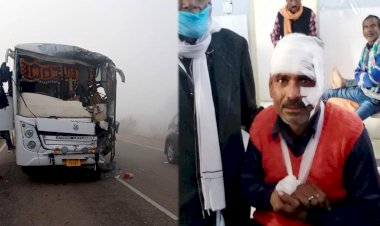 इंदौर से ललितपुर आ रही यात्री बस खड़ी बस से टकराई , 36 घायल