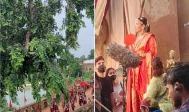 आठ घंटे हुई फिल्म की शूटिंगः ओरछा के महल के मुख्य द्वार महारानी के भेष अभिनेत्री ऐश्वर्या राय निकली