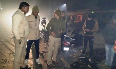 शराब के नशे में ट्रक चालक ने दंपत्ति व उसके बेटे को रौंदा, गाय को कुचला युवक व गाय की मौत