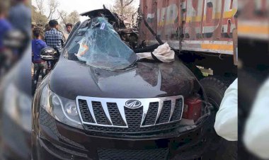 बाँदा में दर्दनाक हादसा, एक्सयूवी कार खड़े ट्राला से टकराई 4 की मौत, दो की हालत नाजुक