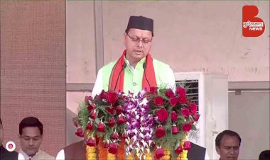 पुष्कर सिंह धामी ने दूसरी बार ली उत्तराखंड के मुख्यमंत्री पद की शपथ