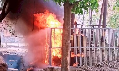 तापमान बढ़ने से बांदा में धू धू कर जल रहे हैं ट्रांसफॉर्मर, विद्युत आपूर्ति हुई धड़ाम