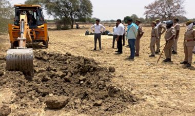 तालाब को खेत बनाने वाले अवैध कब्जादारों पर चला बुलडोजर