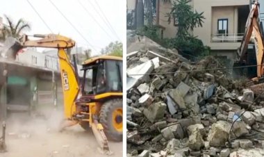 अपराधी पप्पू स्मार्ट की अवैध मार्केट पर चला बुलजोडर