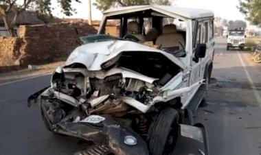 डंपर और बोलेरो में आमने सामने भिड़ंत, आगरा से चित्रकूट जा रहे एक तीर्थयात्री की मौत