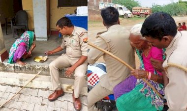 शिकायत लेकर पहुंची 80 वर्षीय वृद्धा को दरोगा ने कराया भरपेट भोजन, फिर सुनी शिकायत