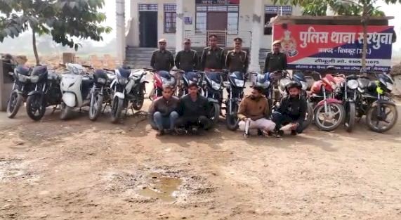 पुलिस मुठभेड में अन्तर्जनपदीय मोटरसाइकिल चोर गिरोह का पर्दाफाश, चार गिरफ्तार