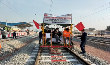 झांसी मंडल के धौलपुर बीना के बीच बिछाई गई तीसरी रेल लाइन पर, 125 किमी प्रति घंटे की रफ्तार से दौड़ी ट्रेन