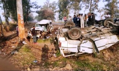 बांदा में भीषड़ हादसा : स्कॉर्पियो और बोलेरो टकराई, 5 बारातियों की मौत, आधा दर्जन घायल