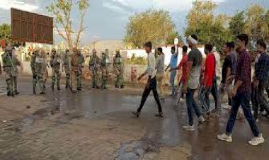 पुलिस ने किया दंगा नियंत्रण का अभ्यास, पुलिस अधीक्षक रहे मौजूद