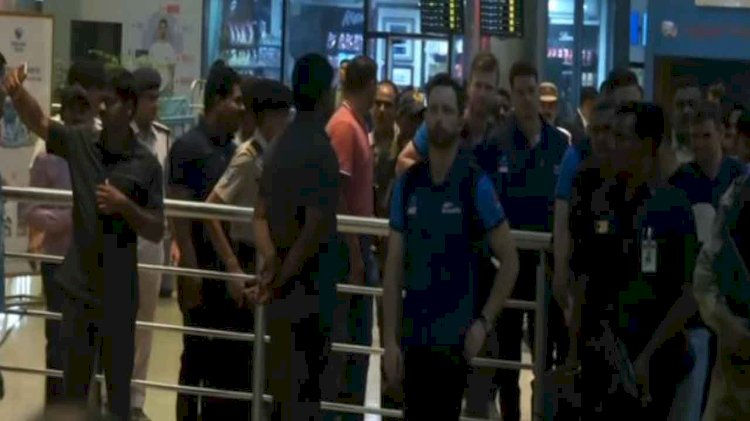 क्रिकेट विश्व कप के लिए न्यूजीलैंड की टीम हैदराबाद पहुंची