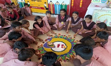 उच्च प्राथमिक विद्यालय जारी- 1 में दीपोत्सव में, ली इको फ्रेंडली शपथ