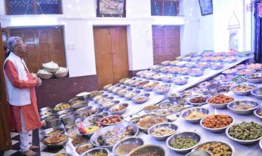 चित्रकूट : अन्नकूट पर्व पर भगवान को लगाया छप्पन भोग