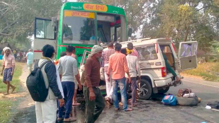 चित्रकूट में बड़ा हादसा : जनरथ बस और बोलेरो में टक्कर पांच यात्रियों की मौत