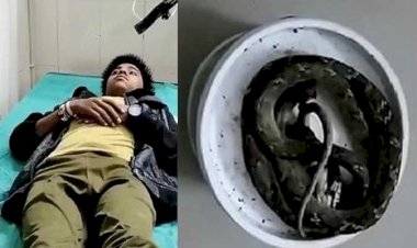 बेटे को डसने वाले सांप सहित पिता पहुंचा अस्पताल, मची अफरातफरी