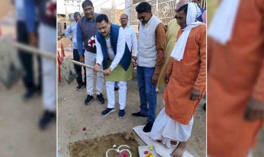 अध्यक्ष ने नाला निर्माण के लिए किया भूमि पूजन