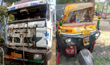 सवारियां छोड़कर घर वापस लौट रहे ऑटो चालक की ट्रक की टक्कर से मौत 