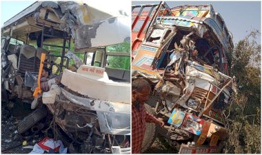 ट्रक ने बस को टक्कर मारी, महिला यात्री समेत 3 की मौत, 42 यात्री घायल