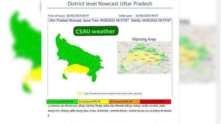 बाँदा समेत उप्र के इन 18 जिलों में तेज हवाओं के साथ बारिश की संभावना