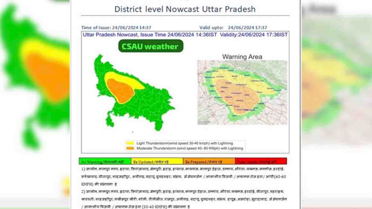 उप्र के 28 जनपदों में तेज हवाओं के साथ बारिश की चेतावनी