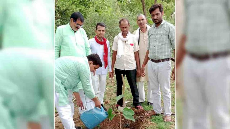 बरगद का पौधा रोपित कर पर्यावरण कों बचाने का लिया संकल्प