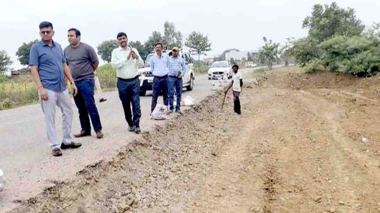 देवांगना मार्ग का लोक निर्माण विभाग विशेष सचिव ने किया निरीक्षण