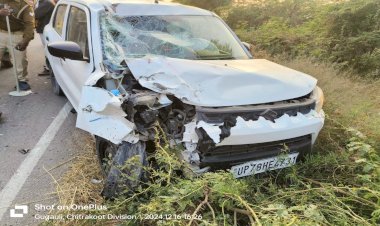 तेज रफ्तार कार की चपेट में बाइक सवार विवाहिता और बच्चे की मौत, चालक गंभीर