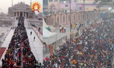रामनगरी में उमड़ा आस्था का सैलाब, भोर से ही हनुमानगढ़ी, श्रीराम जन्मभूमि मंदिर में लगी है लम्बी कतार