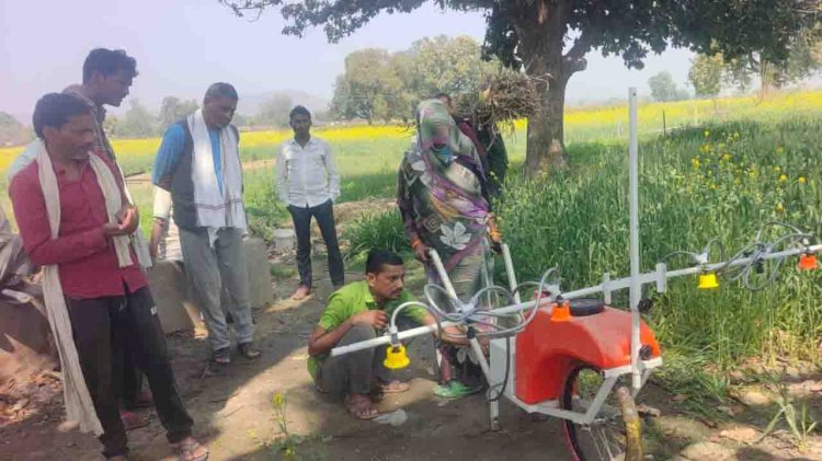 एफपीओ ने बैटरी युक्त स्प्रेयर का किया प्रदर्शन