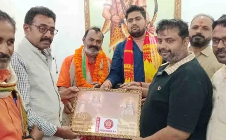 प्रेस क्लब ऑफ यूपी के कार्यालय पहुंचे भाजपा के नवनियुक्त जिलाध्यक्ष महेंद्र कोटार्य
