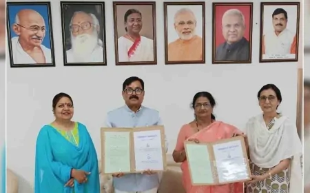 ग्रामोदय यूनिवर्सिटी और संगीत विश्वविद्यालय के मध्य एमओयू साइन