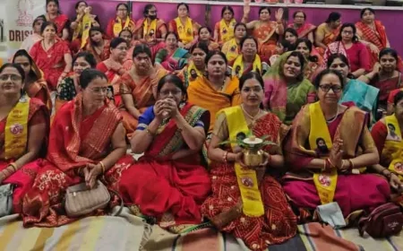 कन्या भोज कराकर मनाया हिन्दू नववर्ष