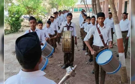 नव सम्वतसर पर आरएसएस ने निकाला पद संचलन