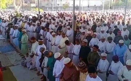 ईद उल फितर : 25 ईदगाह व 175 मस्जिदों में करीब 72 हजार नमाजियों ने अदा की नमाज