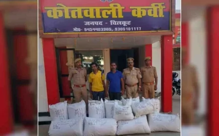 चित्रकूट : 2 कुन्तल 60 किग्राम गांजा व कंटेनर बरामद