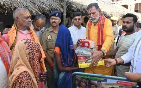 मंत्री ने हर संभव मदद का दिया भरोसा, जिपं अध्यक्ष व नपं अध्यक्ष ने बांटी राहत सामग्री