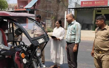 अभियान चलाकर एआरटीओ ने ई-रिक्शा व ऑटो के खिलाफ की कार्रवाई