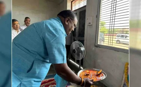 दृष्टि संस्था बनाएगी गौशााला, हुआ भूमि पूजन