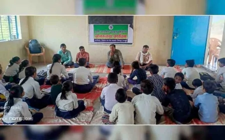 कृषि आधारित जलवायु परिवर्तन पर बच्चों से किया संवाद