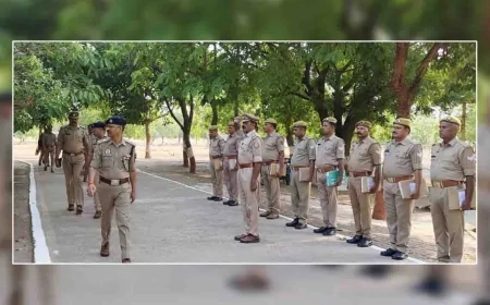 एसपी ने परेड़ का किया निरीक्षण, देखी व्यवस्थाएं