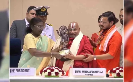 तुलसी पीठाधीश्वर जगद्गुरु रामभद्राचार्य महराज को मिला 58वां ज्ञानपीठ पुरस्कार