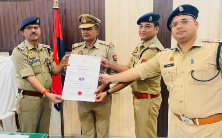 एसआई प्रभुनाथ यादव को मिला प्रशंसा चिन्ह