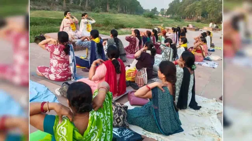 योग दिवस की तैयारी शुरू, कराया योगाभ्यास
