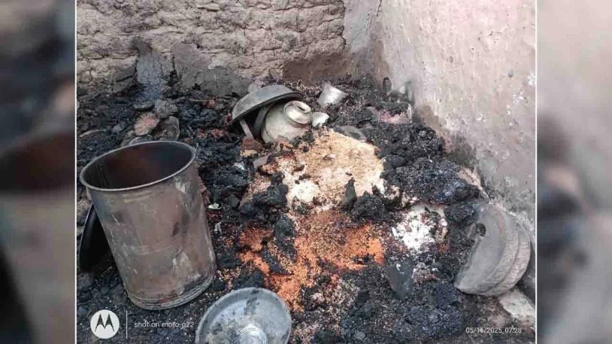 बारात आने से पहले घर में सिलेंडर फटने से लगी आग, विवाह का सामान जला