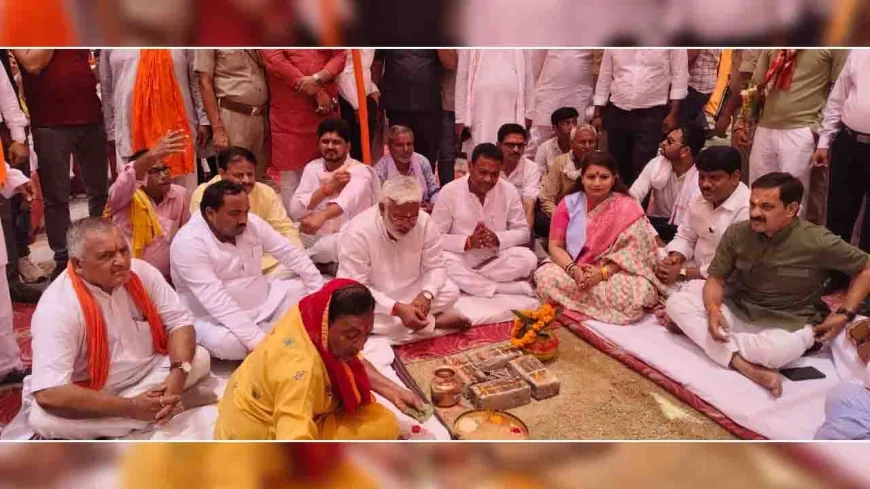 जल शक्ति मंत्री स्वतंत्र देव सिंह ने जालौन में पंप कैनाल का भूमि पूजन किया