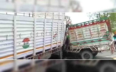 डीसीएम और पिकअप की भिड़ंत होने से पांच लोगों की मौत, छह घायल