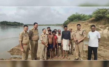 बेतवा नदी का जल स्तर बढ़ा,खनन कर रहे पांच मजदूर टापू पर फंसे